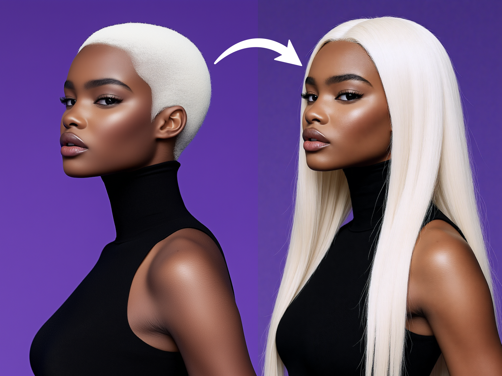 turn yourself into long hair style