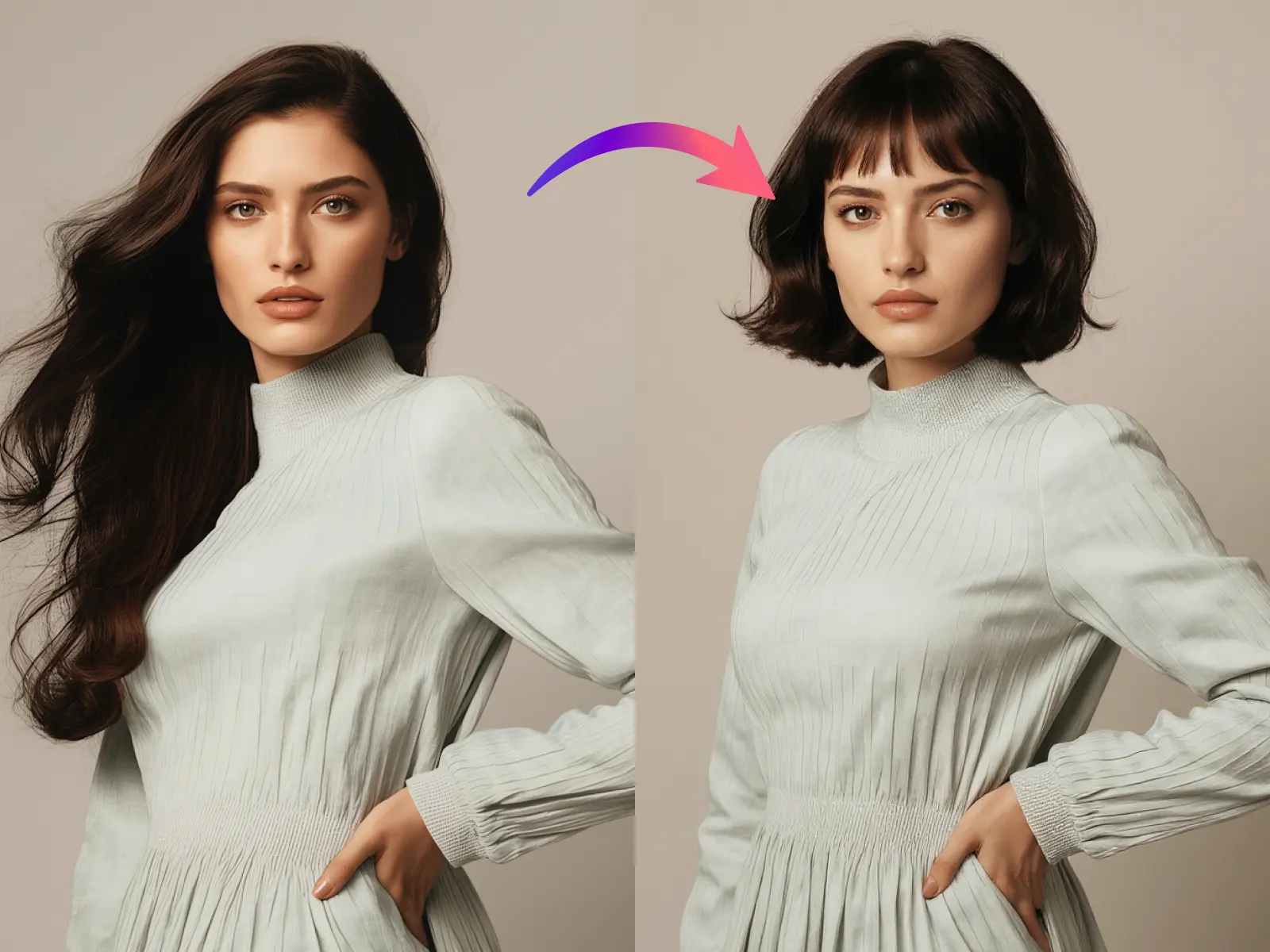 ai me with short hair