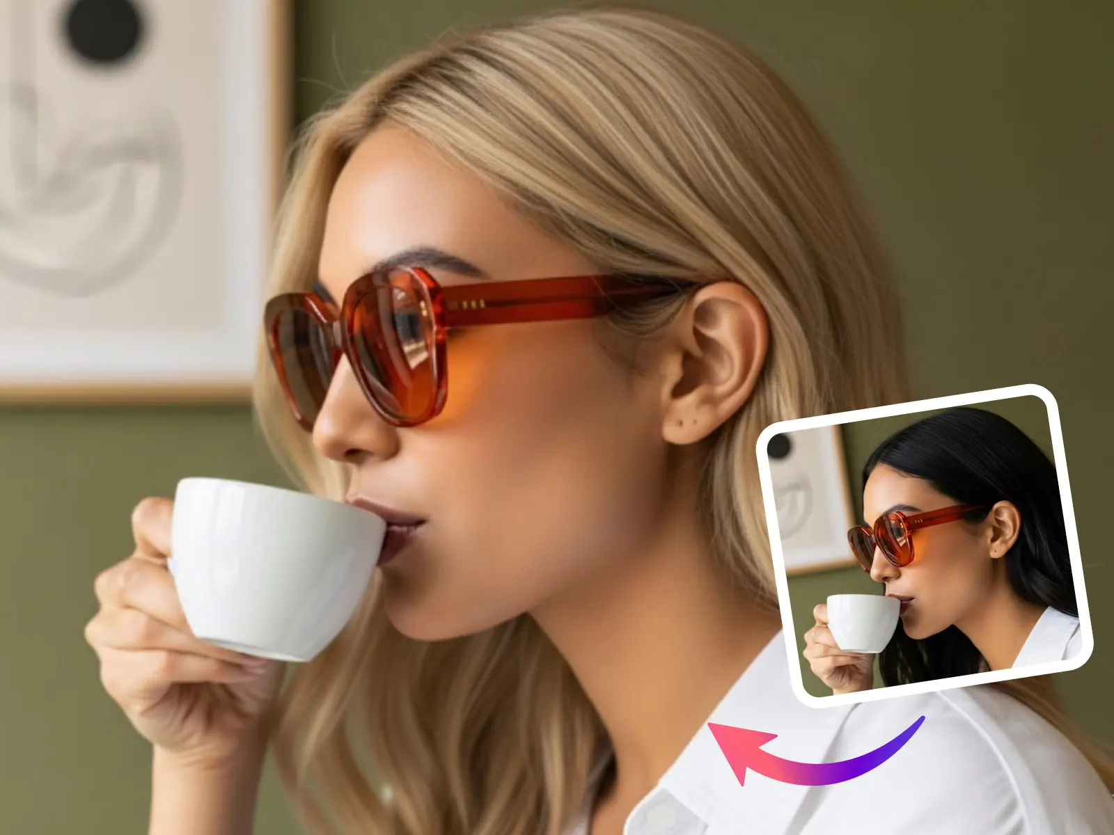change your hair into blonde with ai