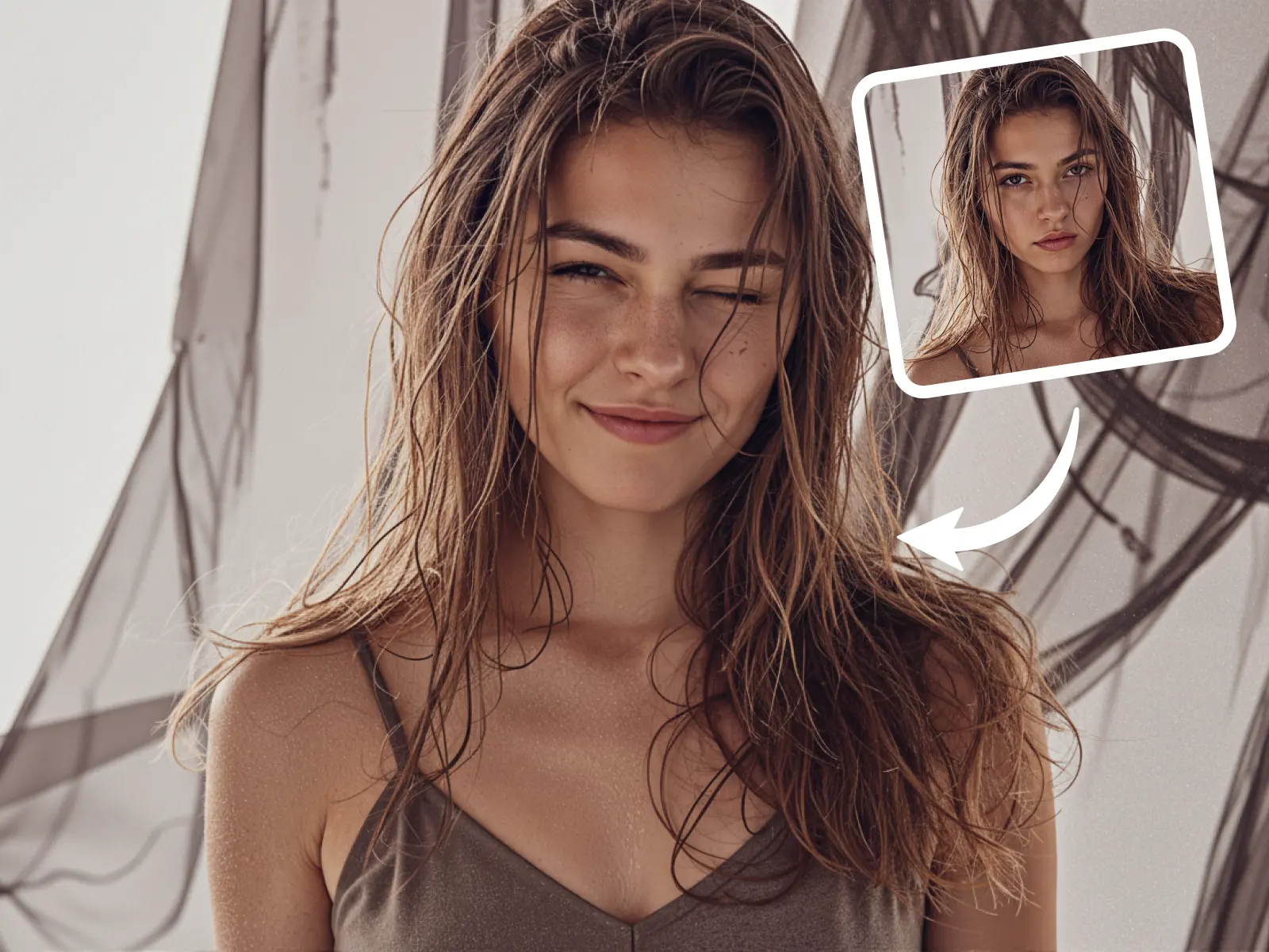 AI wink photo effect