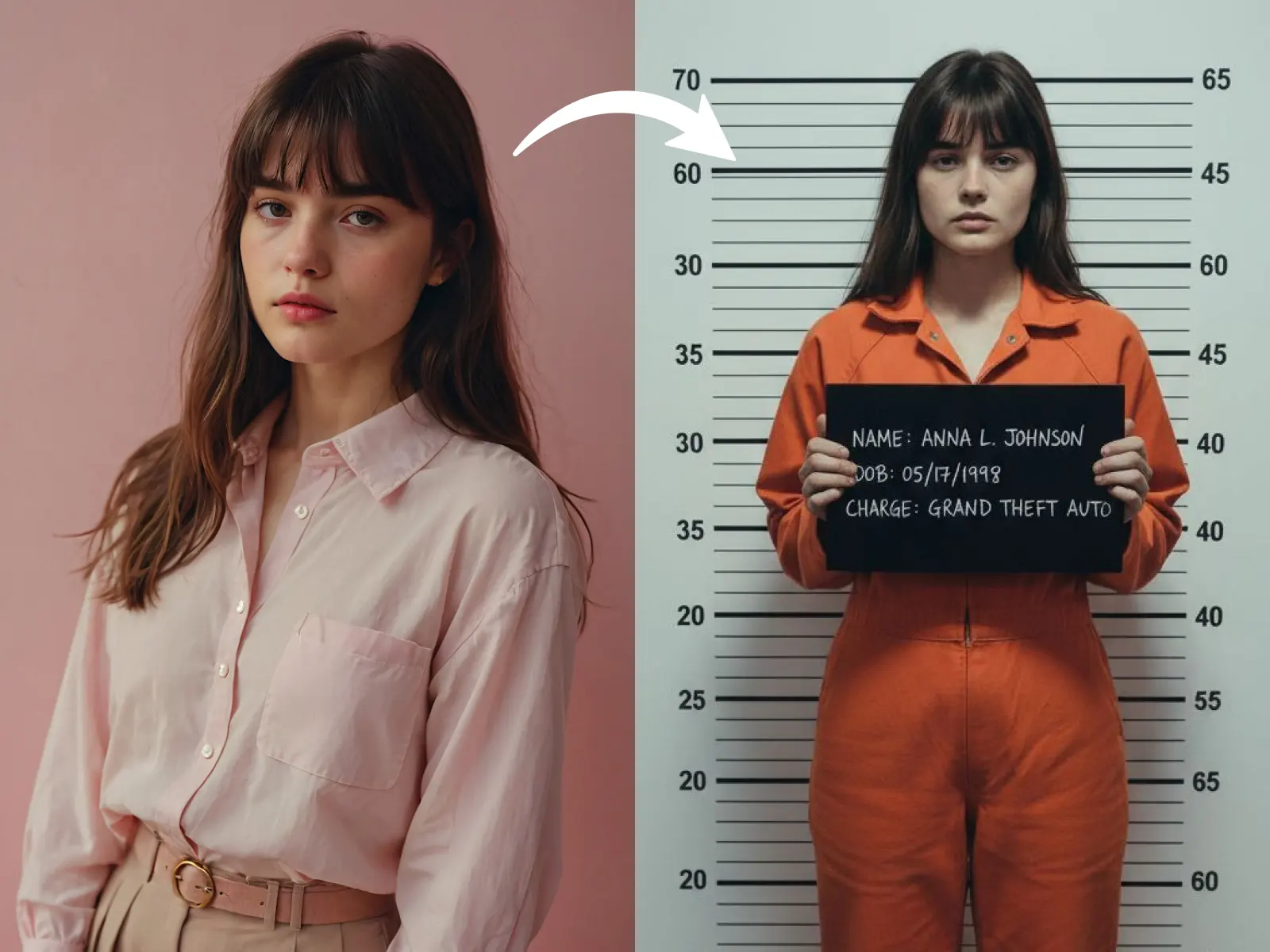 generate a mugshot-style photo with nano banana ai
