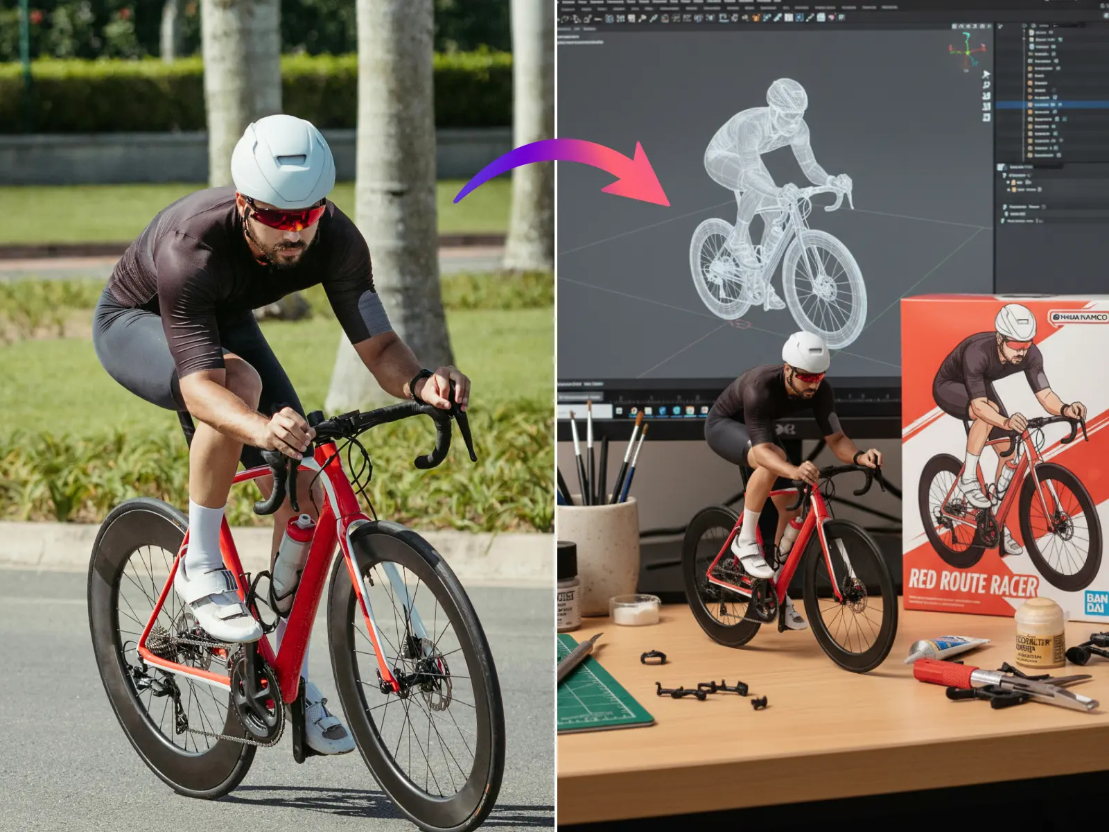 nano banana ai generated 3d action figure image effect