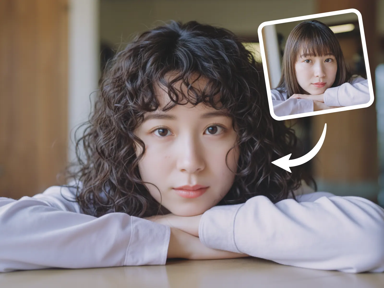 Realistic AI curly hair effect: