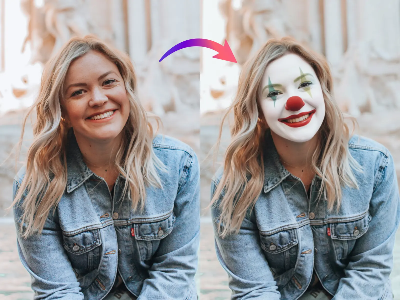 add clown filter to picture