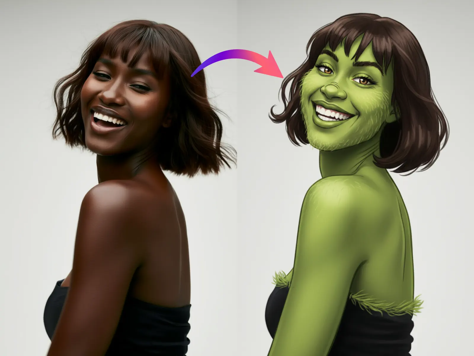 grinch face filter