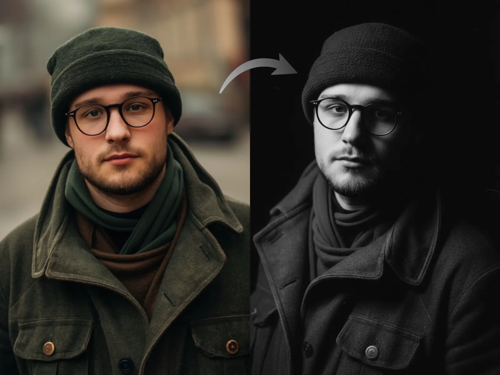 ai black and white art portraits