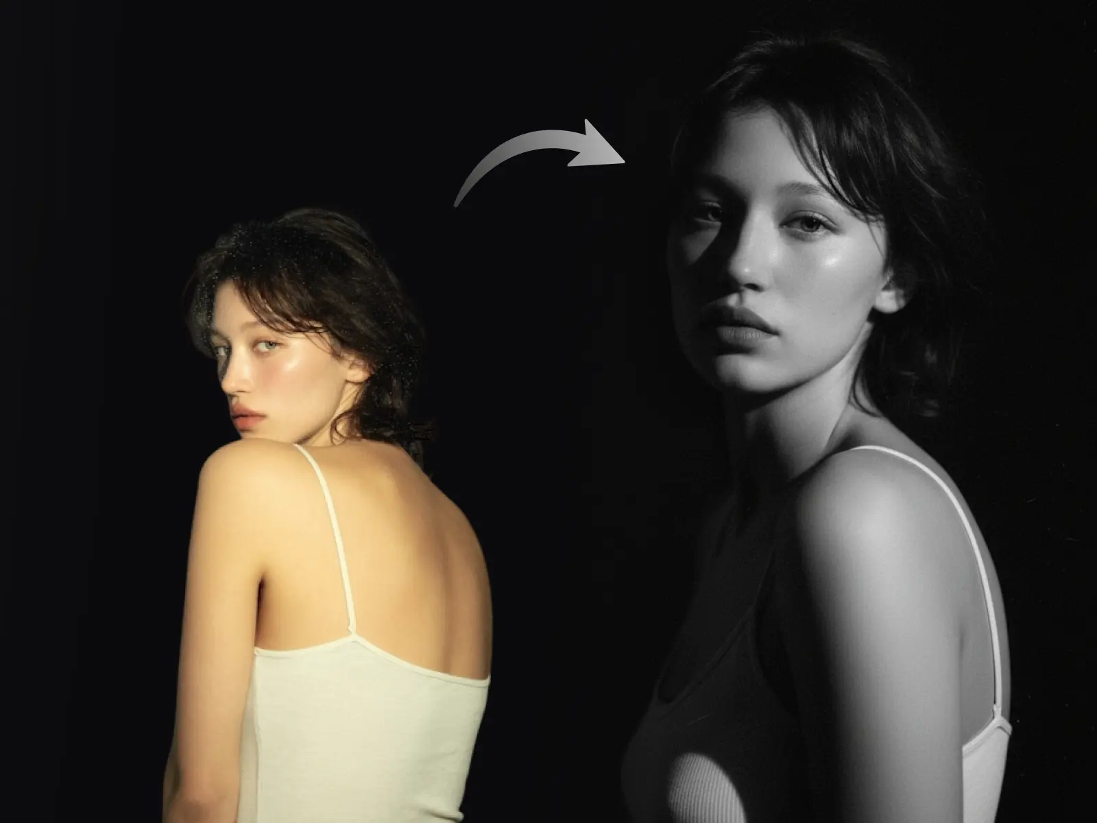 AI Black and White Art Portrait