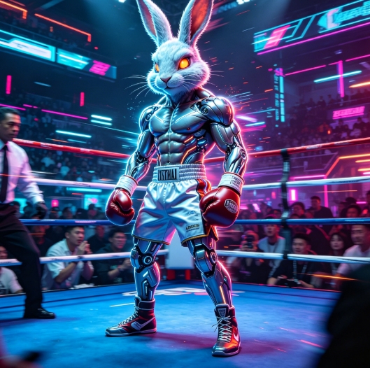 Rabbit head robot boxer body swap.