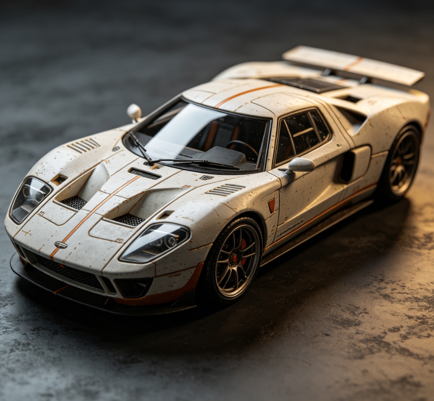 Vintage racing car weathered 3D model