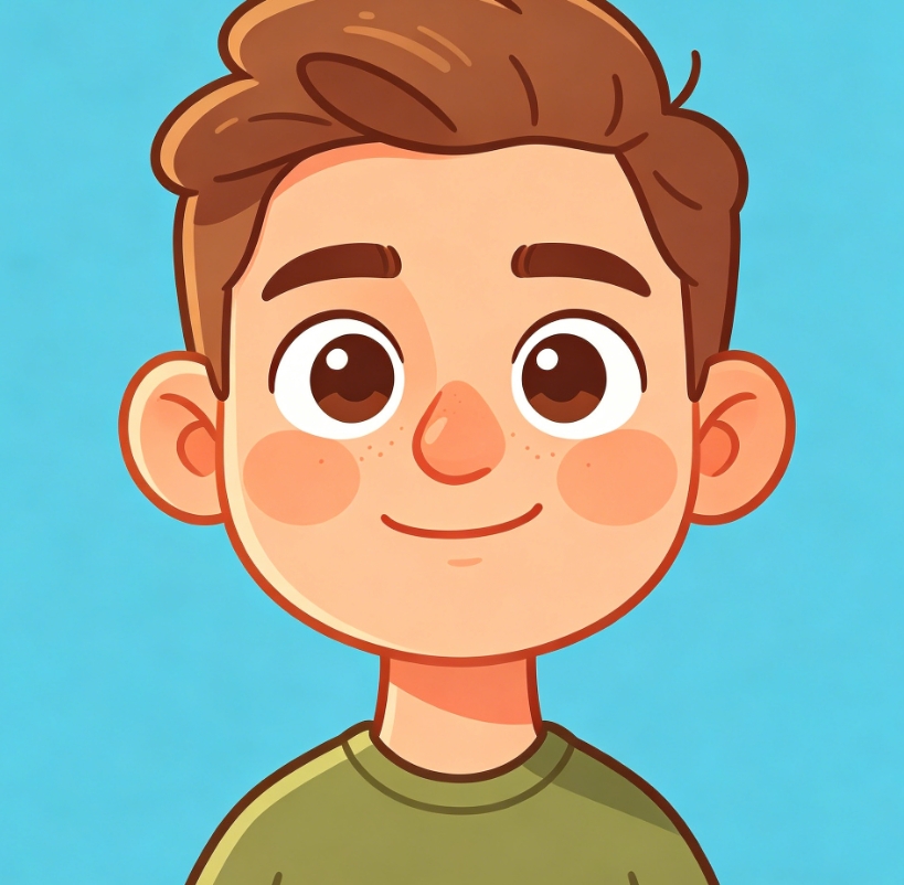 Realistic boy to cartoon style face morph