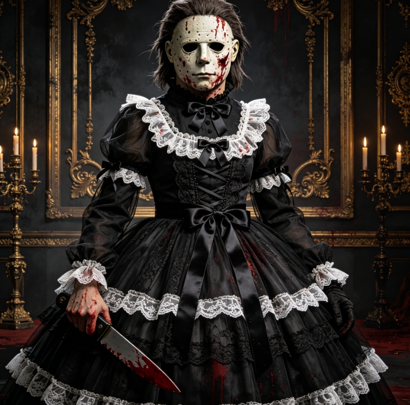 Michael Myers in gothic maid dress fan art