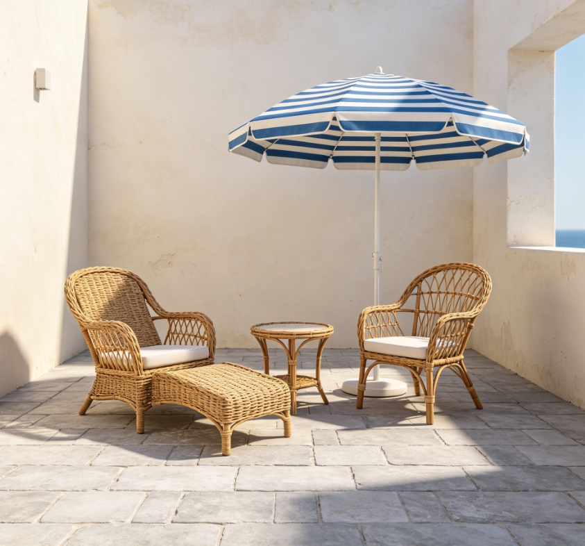 Mediterranean empty terrace staging