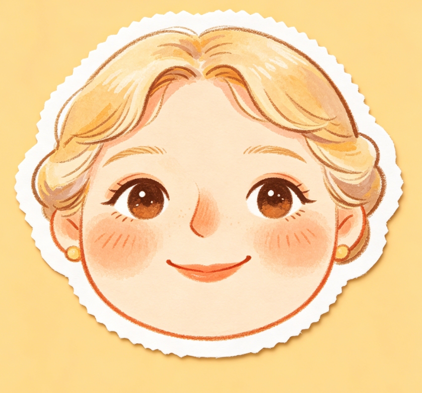 Watercolor chibi blonde girl sticker
