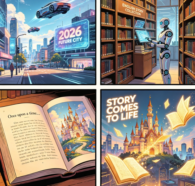2026 future city 4-scene illustration collection