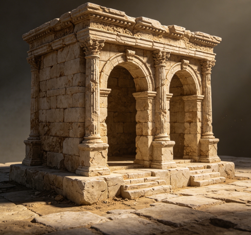 Ancient Roman arch ruins 3D model