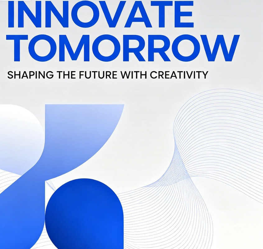"Innovate Tomorrow" minimalist geometric poster