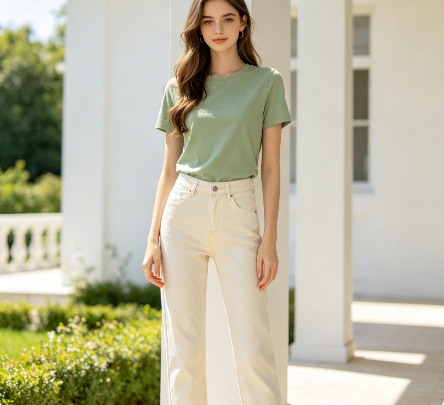 AI body retouch, elegant square shoulder and slender swan neck, optimize shoulder and neck lines