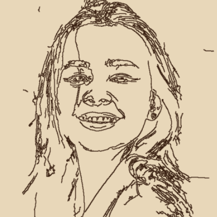 AI Stencil retro copperplate etching effect portrait of European teenage girl, crosshatch line texture, warm copper tone paper aesthetic, fine engraving grain, layered cut-out art style, 4:3 ratio print design material