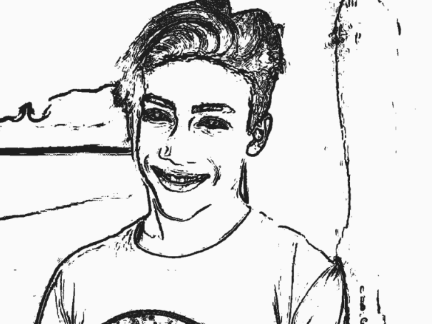 AI Stencil vintage template engraving effect portrait, European teenage boy black and white minimalist silhouette, uniform engraved line texture, woodcut art aesthetic, Scharr gradient edge detection, vintage print paper texture, trendy artistic visual design asset