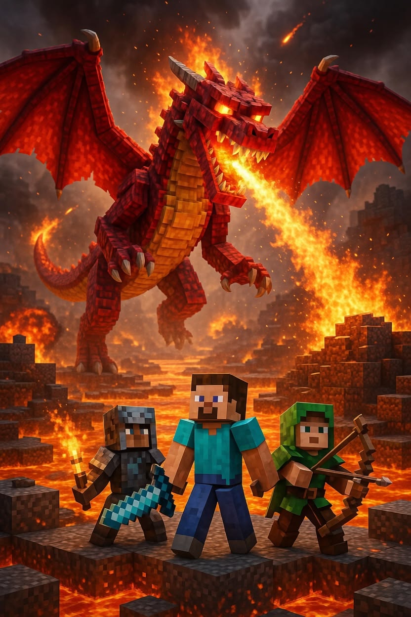 Inferno Dragon Battle Style Minecraft Skin Generator