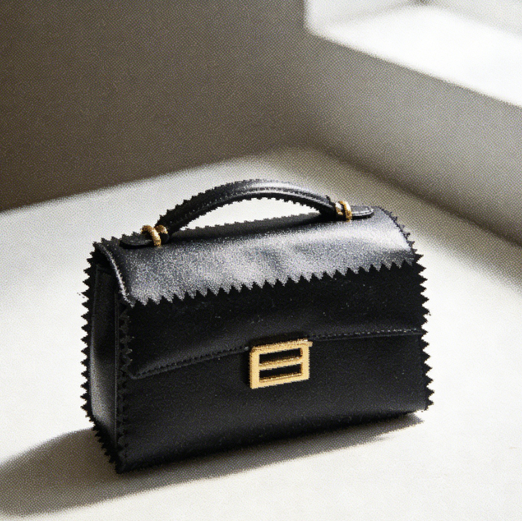 E-commerce product photo, enhanced with AI sharpening. Sharp product outline, clear metal buckle and leather texture, improved color and texture, professional-grade shot effect restored
