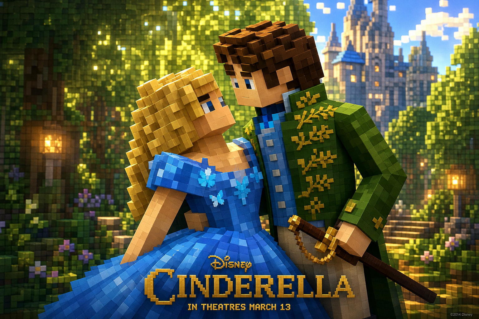 Disney fairy tale movie poster style Minecraft Skin Generator