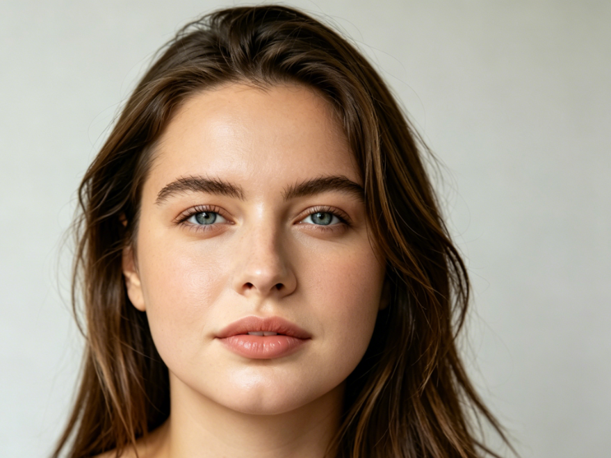 The same portrait with a naturally refined jawline, clear and smooth contours, tightened facial structure, defined and three-dimensional face shape without distorting features, seamless light and shadow transitions, 4:3 aspect ratio