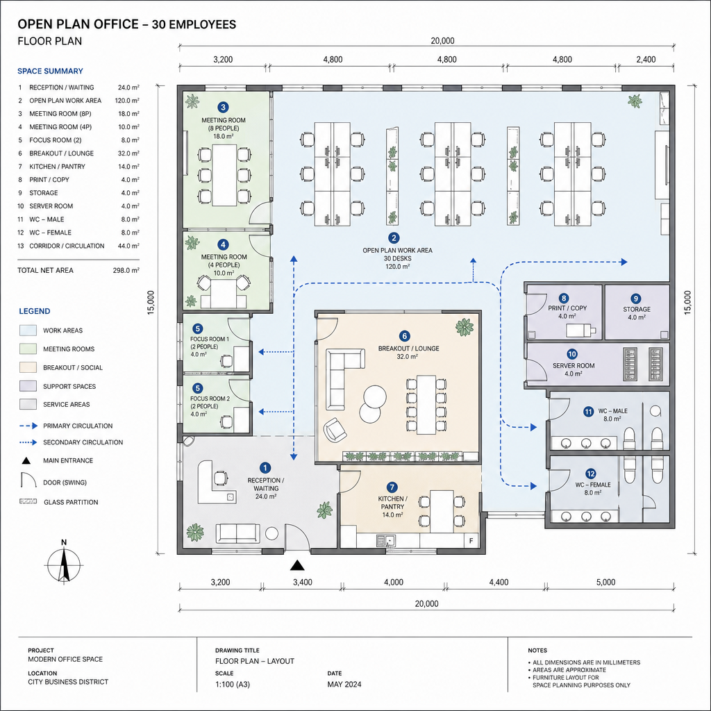 Business Floor Plan CAD drawing