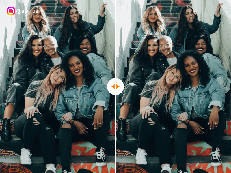 before and after using instagram watermark remover tool