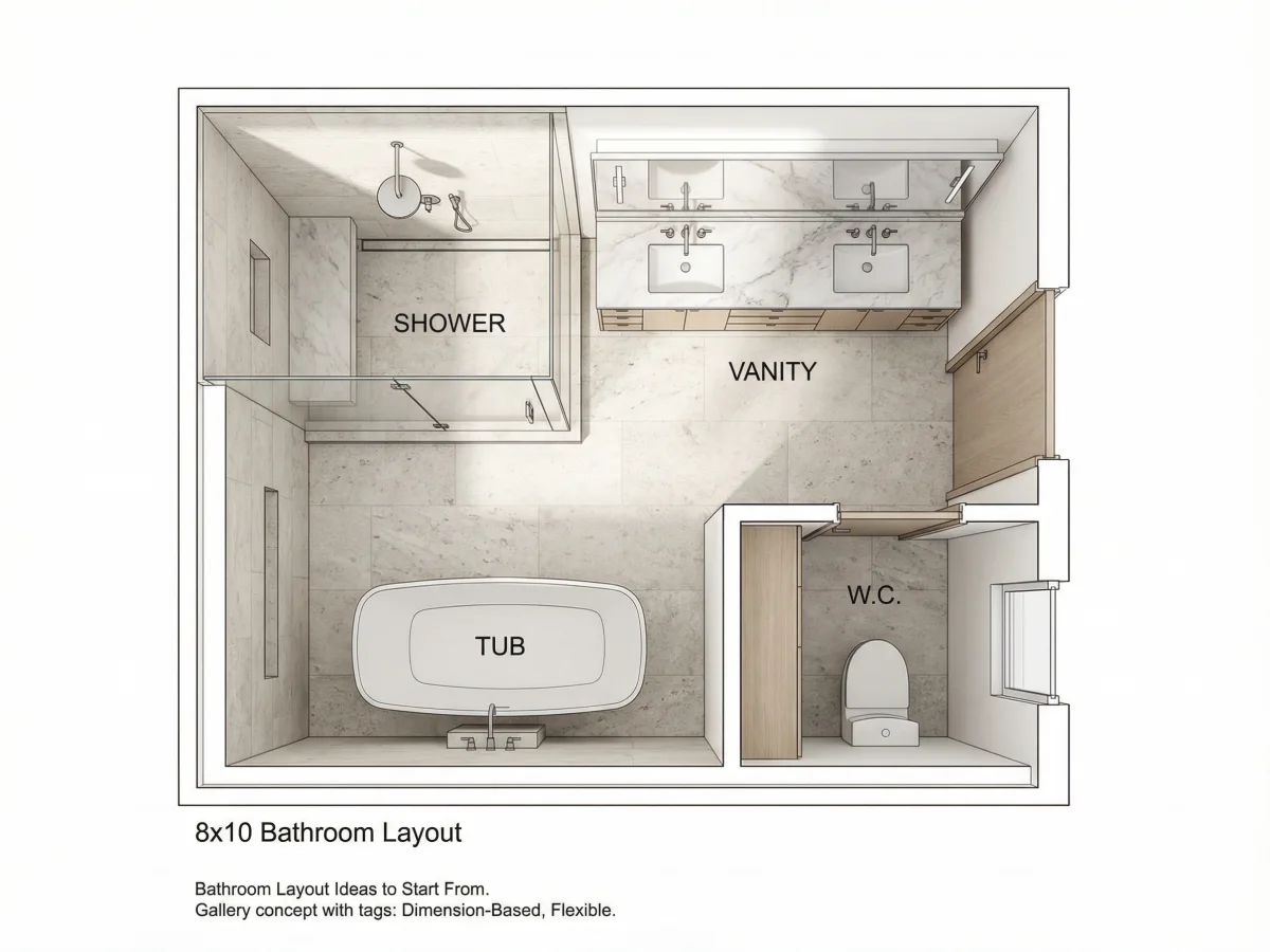 Baño estilo spa con una composición clara de accesorios y luz natural brillante