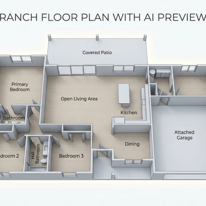 Ranch home layout visualization
