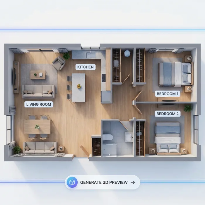 3D floor plan preview