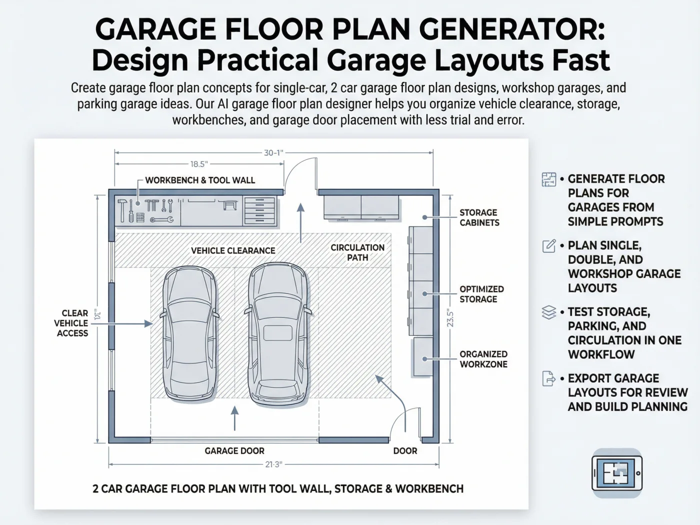 Garage layout inspiration
