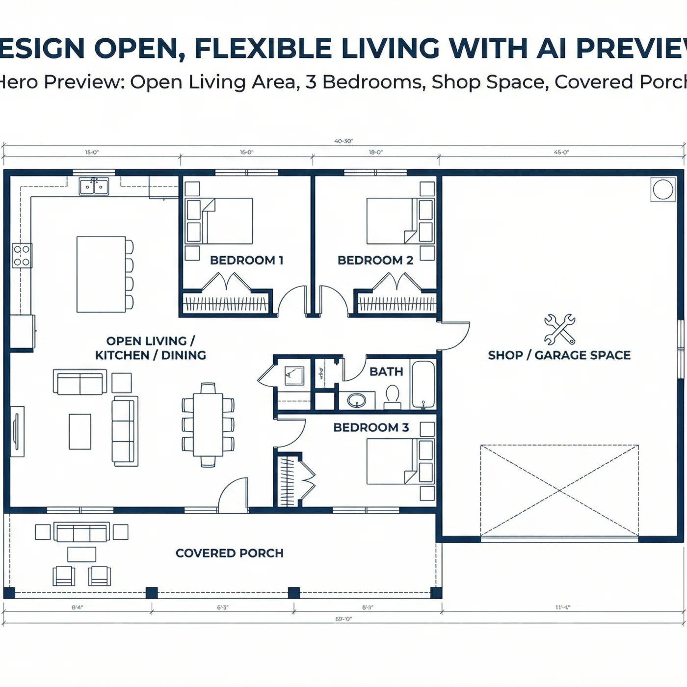 AI Barndominium Floor Plan Generator | Design Barndo Layouts Online ...