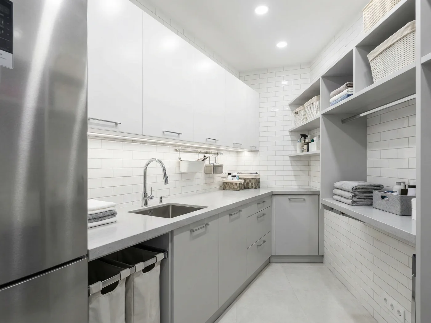 Organized laundry room after AI redesign
