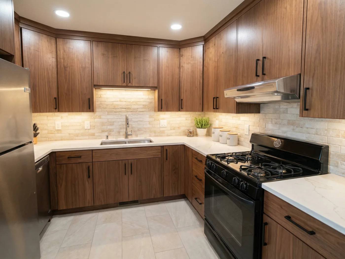 Bright modern kitchen after AI redesign
