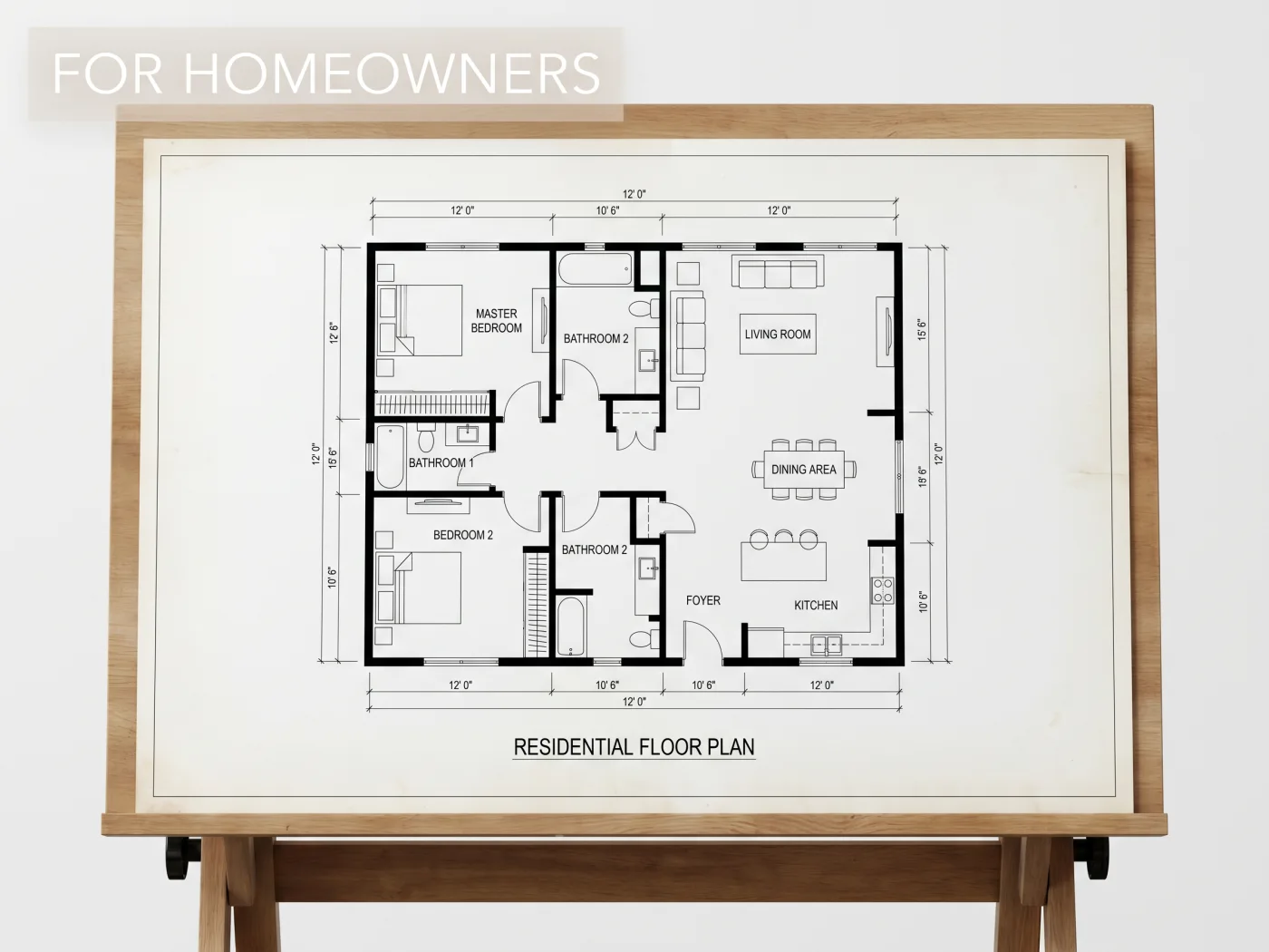 Propietario planificando la distribución de la habitación con disposición de muebles