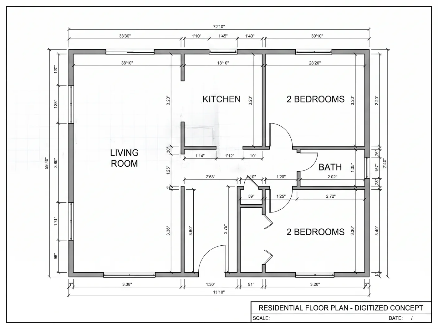 AI-converted digital 3D floor plan from sketch