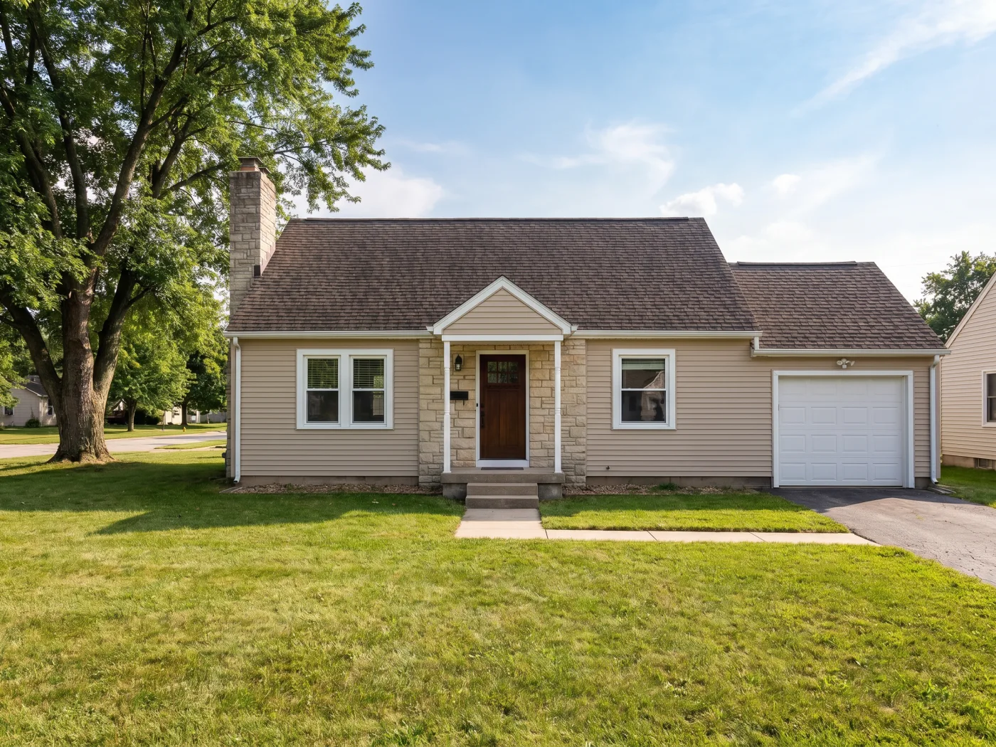Standard single-story house before home addition