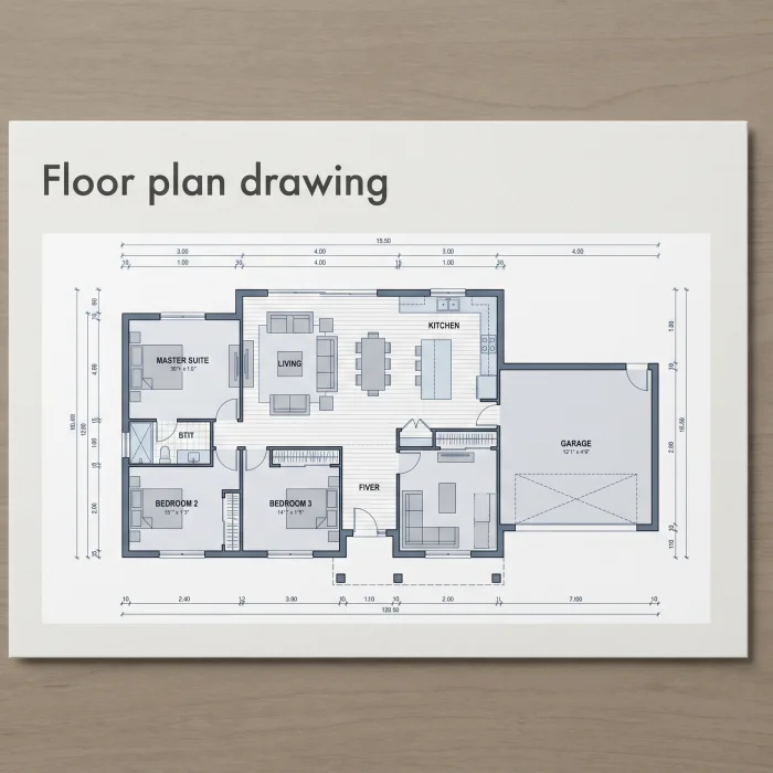 3D rendered floor plan visualization