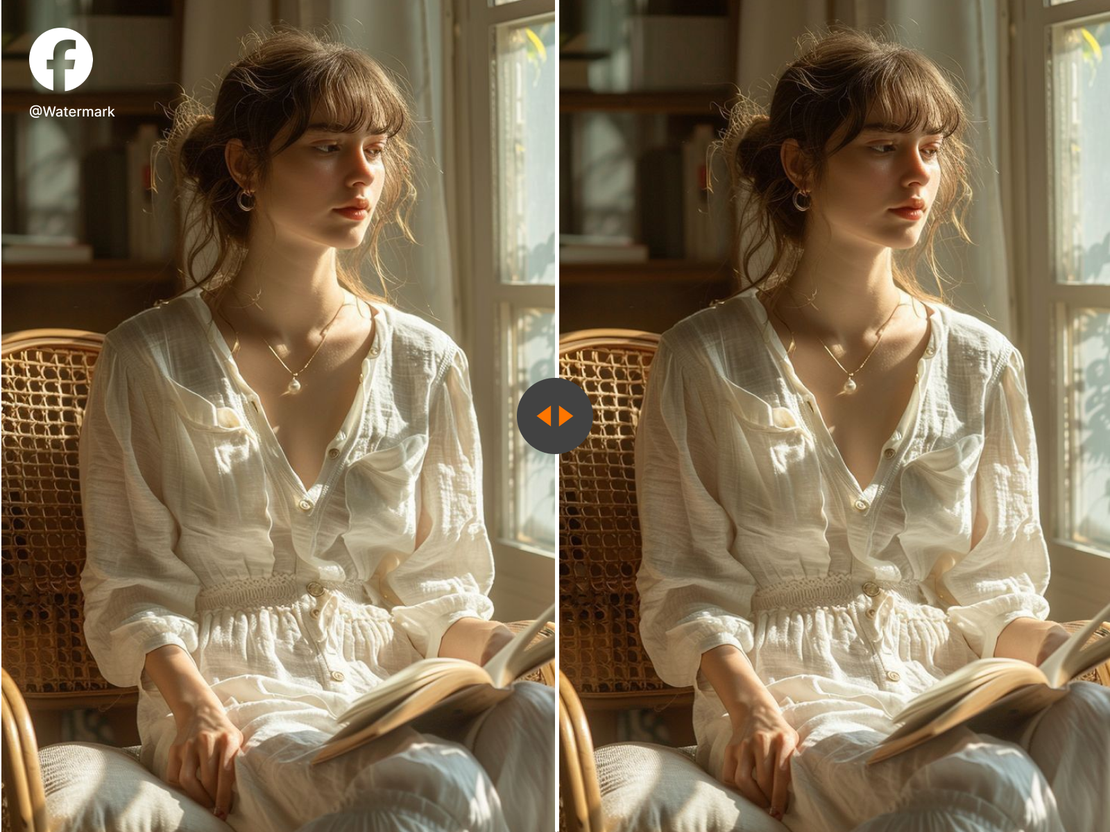 Facebook visible watermark removal example