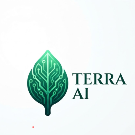 A green "TERRA AI" logo combining leaf and circuit patterns on a white background.
