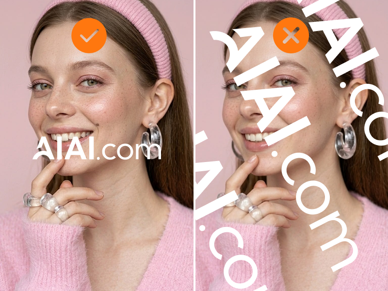 Examples of clean logo removal results on different surfaces