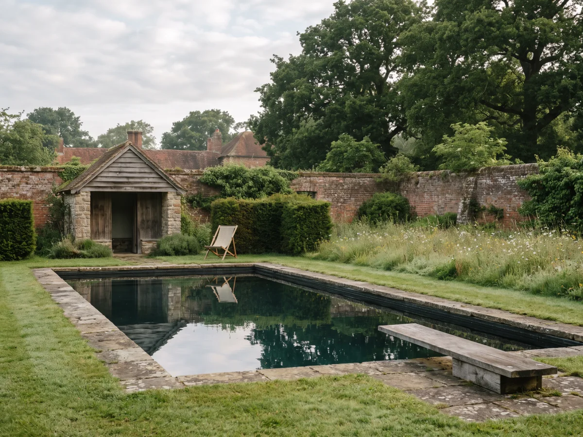 AI pool concept in a backyard