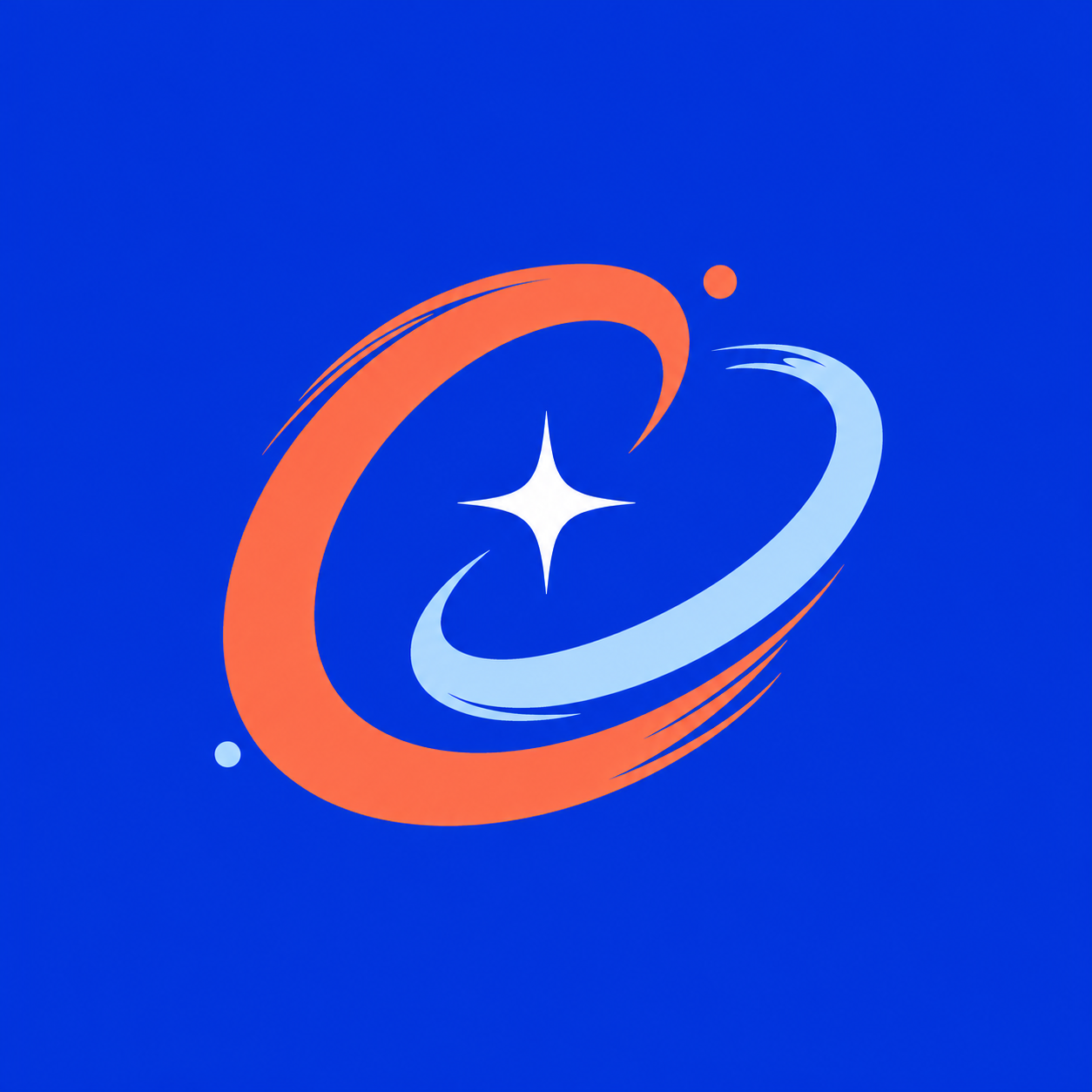 AI-generated abstract orbit and star logo for a personal creator brand