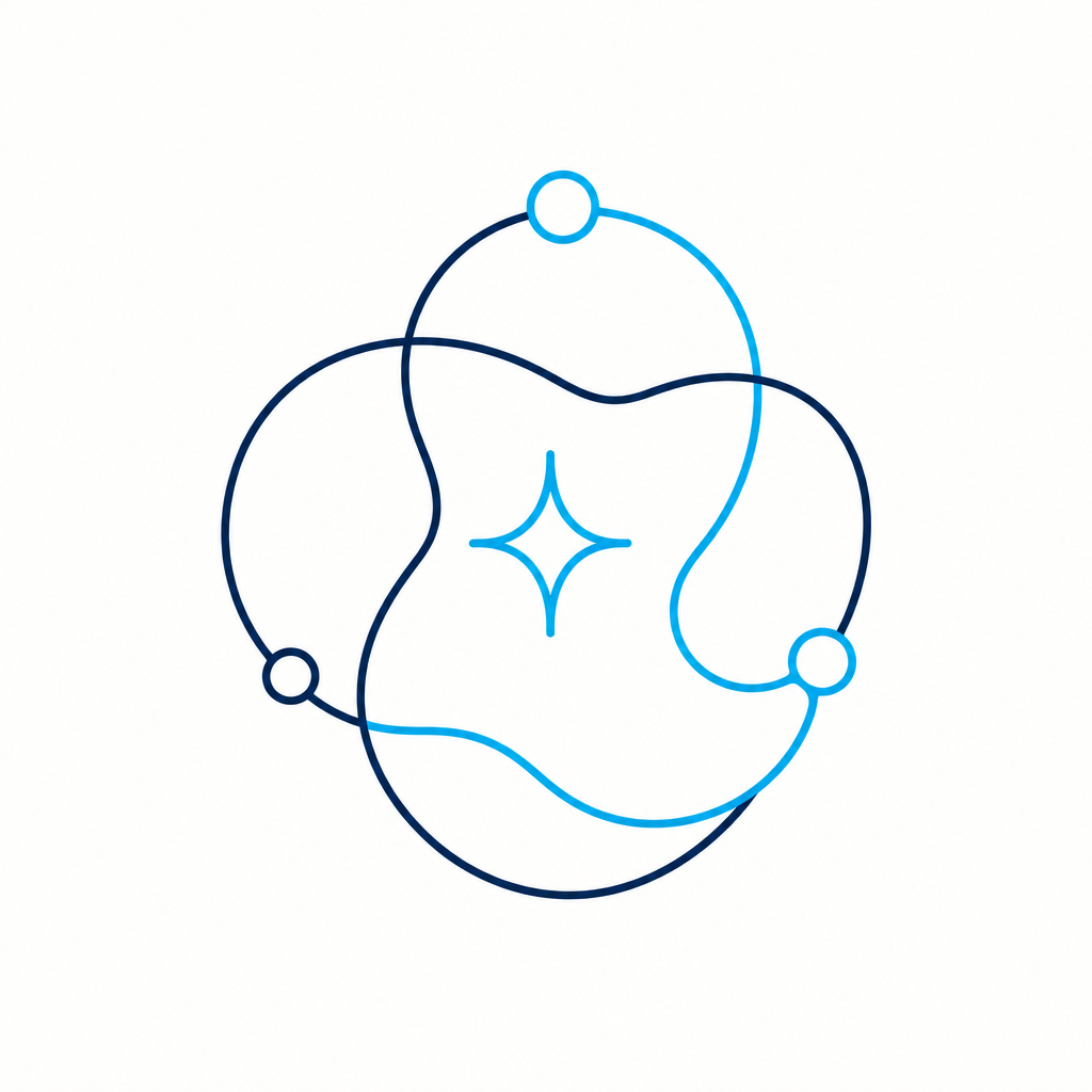 Modern monoline orbit logo generated by AI for a digital brand