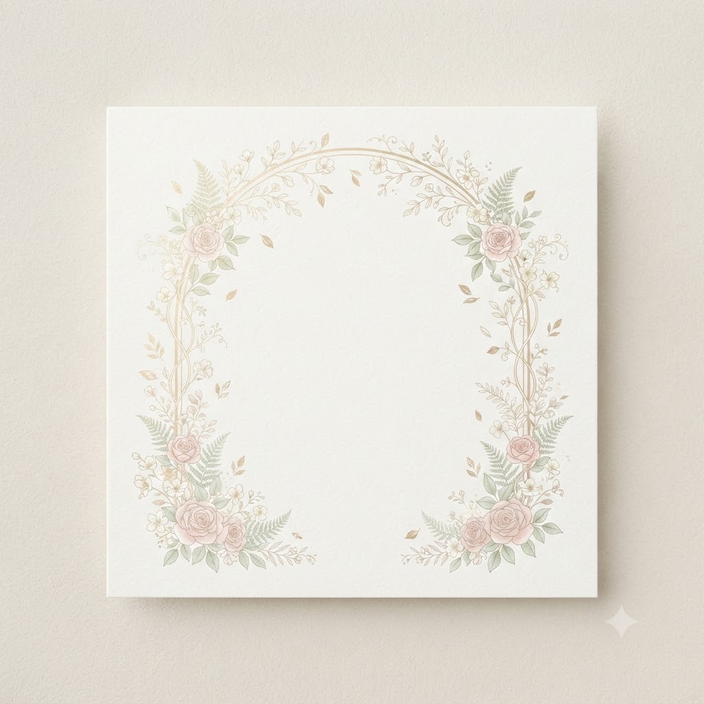 Elegant AI thank you card for wedding guests with floral details