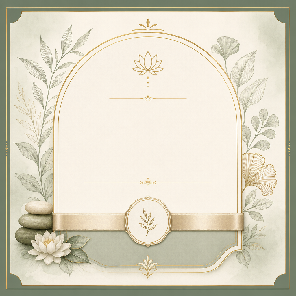 Elegant AI-designed spa gift certificate with botanical details