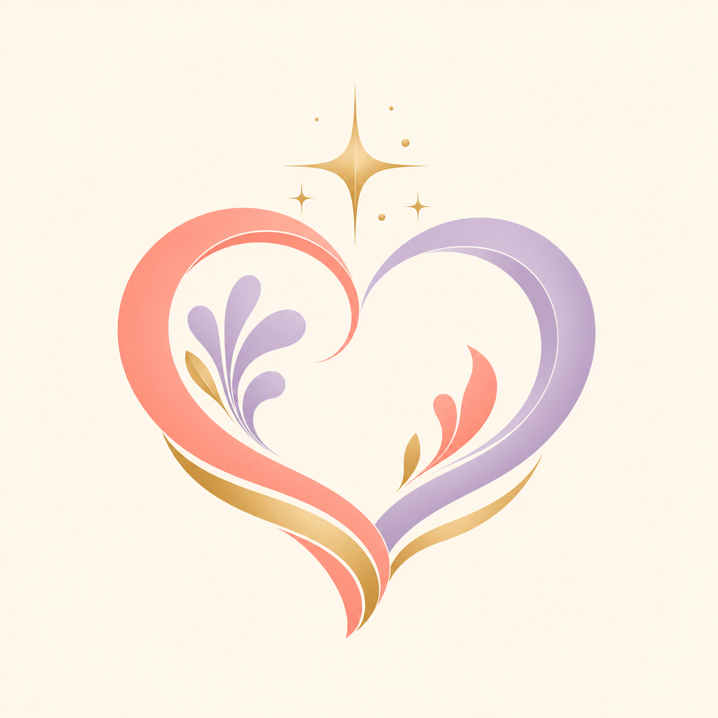 Elegant AI-generated heart and sparkle logo for a wedding and event planning brand
