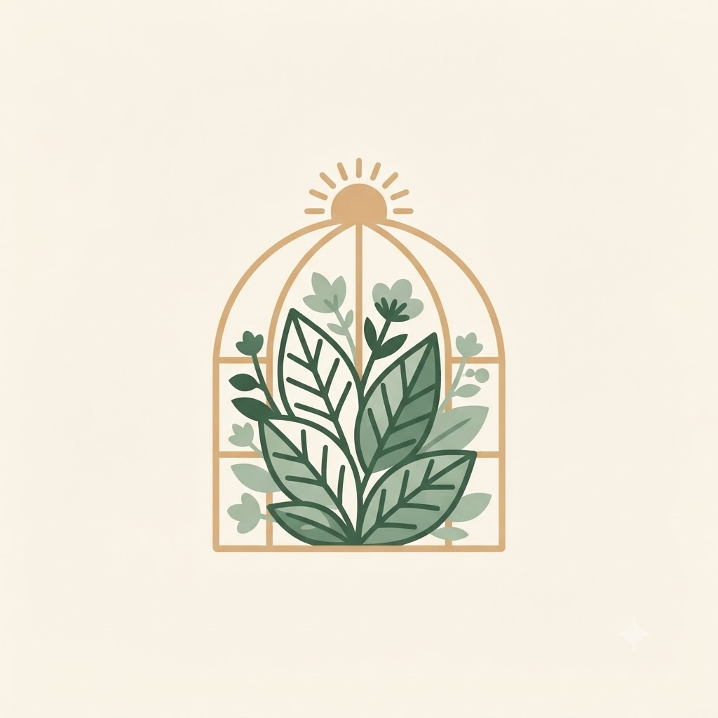 Fresh AI plant shop logo with leaf and greenhouse icon